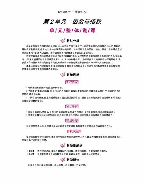 因数和倍数讲课视频,深入解析数学中的基础概念